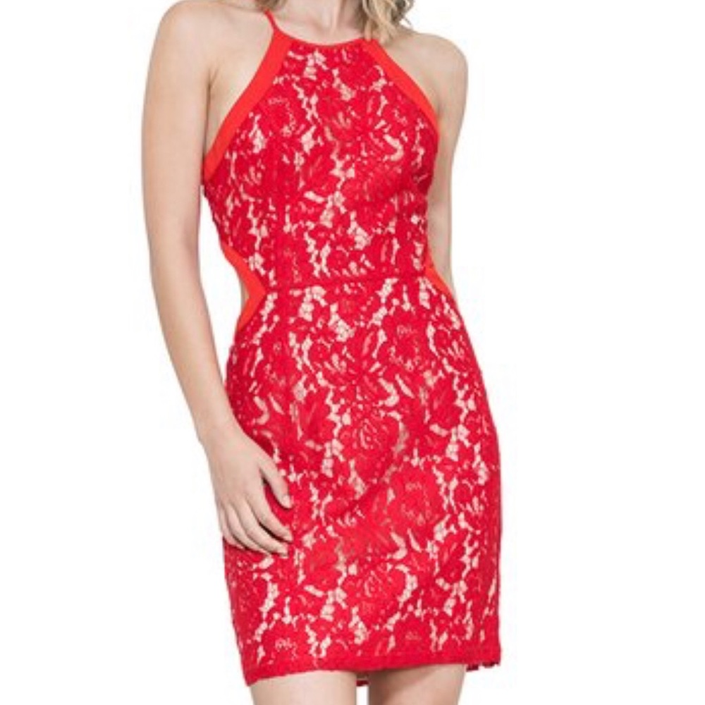 The Room by Ark & Co. red lace sheath dress